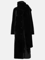 Nour Hammour Daphne Shearling Coat In Black