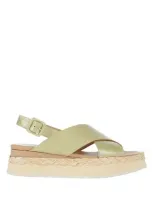 Paloma Barceló Woman Espadrilles Light Green Size 6 Soft Leather