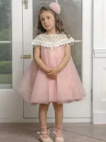 Petite Maison Kids' Girl's Rosa Lace Tulle Dress In Pink