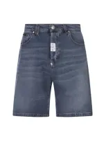 Philipp Plein Denim Shorts Formentera Fit In Blue