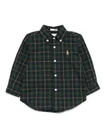 Polo Ralph Lauren Babies' Plaid Cotton Shirt In Green