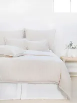 Pom Pom At Home Connor Stripe Linen & Cotton Duvet Cover In Ivory/amber