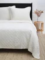 Pom Pom At Home Monaco Coverlet & Pillow Collection In Ivory