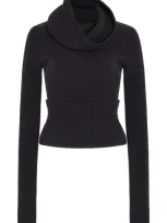 Proenza Schouler Alyssa Cowl Neck Sweater In Grey