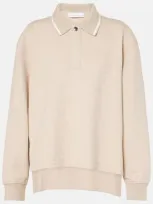 Proenza Schouler Genevieve Cloque Polo Sweater In Beige