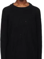 Professor.e Black Destroyed Knit Sweater