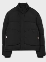 Ps By Paul Smith Women's Black Crinkle Short Quilted Coat