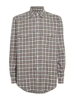 Purdey Cotton Check Shirt In Gray