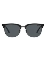 Quay Australia Evasive 56mm Polarized Square Sunglasses In Matte Black/smoke Polarized