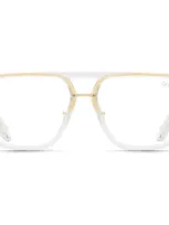 Quay Australia Front Row 46mm Aviator Optical Glasses In Clear/clear