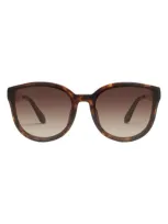 Quay Date Night 54mm Round Sunglasses In Neutral Tortoise / Brown