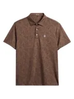 Quiet Golf Paisley Print Polo In Brown