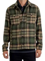 Rainforest Trailmaster Heavyweight Brushed Flannel Button-up Shirt In Olive Plaid