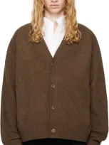 Rainmaker Kyoto Brown Oneside Raglan Sleeve Cardigan In Top Brown