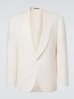 Ralph Lauren Purple Label Gregory Wool Tuxedo Jacket In Neutral