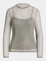 Ralph Lauren Crystal-embellished Long-sleeve Top In Asteroid