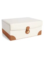 Ralph Lauren Ryan Smooth Leather Desk Box In Beige