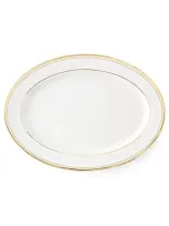 Ralph Lauren Wilshire Oval Platter In White With Gold