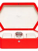 Rapport London Portobello Three Watch Box In Red