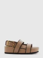 Reiss Tan Strappy Chunky Leather Sandals