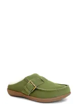 Revitalign Siesta Faux Fur Lined Clog In Olive