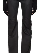 Rick Owens Drkshdw Black Porterville Bias Bootcut Jeans In 99 Black Wax