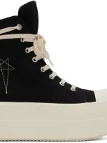 Rick Owens Drkshdw Black Porterville Double Bumper Sneakers In 9811 Black/pearl/mil