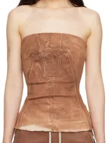 Rick Owens Drkshdw Bustier Top In Brown