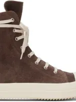 Rick Owens Drkshdw Brown Porterville Cotton Moleskin Sneaks Sneakers In 8311 Terra/milk/milk