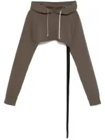 Rick Owens Drkshdw Cropped Hoodie In Brown