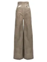 Rick Owens Drkshdw High Waist Wide Leg Trousers With Pockets In Gray