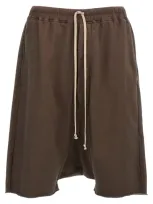 Rick Owens Drkshdw 'drawstring Pods' Bermuda Shorts In Gray