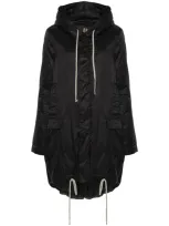 Rick Owens Drkshdw Fishtail Parka In 09 Black