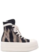 Rick Owens Drkshdw Double Bumber Sneaks In Black