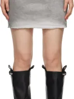 Rick Owens Drkshdw Gray Porterville Dirt Denim Miniskirt In 08 Pearl