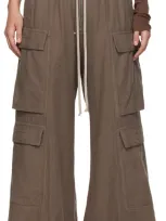 Rick Owens Drkshdw Gray Porterville Double Cargo Jumbo Belab Trousers In 34 Dust