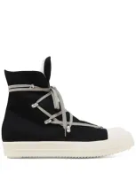 Rick Owens Drkshdw Hexa Denim Sneakers In 9811 Black/pearl/milk/milk