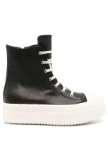 Rick Owens Drkshdw High-top Leather Sneakers In Black