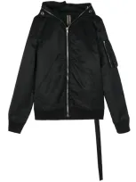 Rick Owens Drkshdw Eyelet-detail Hooded Jacket In Black