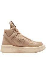 Rick Owens Drkshdw Leather Sneakers In Beige