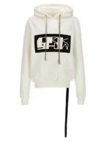 Rick Owens Drkshdw Logo Print Hoodie In White