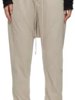 Rick Owens Drkshdw Off-white Porterville Prisoner Lounge Pants In 08 Pearl