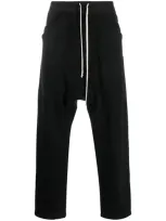 Rick Owens Drkshdw Organic-cotton Drawstring-waist Trousers In Black