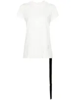 Rick Owens Drkshdw Neutral Drawstring Hem Cotton T-shirt In White