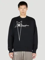 Rick Owens X Champion Logo Sweatshirt In Black