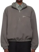 Rier Gray Polar Fleece Sweater In Castelrock Fleece