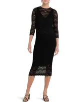 Ripe Maternity Eve Lace Maternity/nursing Dress In Black