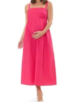 Ripe Maternity Tamara Tie Back Dress Hot Pink