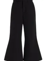 Rosie Assoulin Cropped Cotton Flared Pants In Black