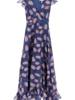 Saloni Emma Dress In Navy In Blue